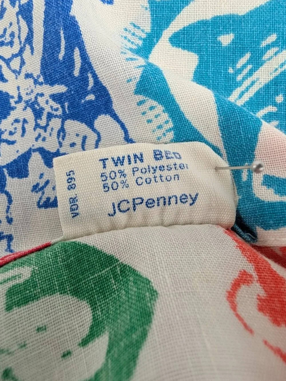 Vintage Fashion Manor NFL Teams Twin Flat Bed Sheet Muslin Penn Prest JCPenny